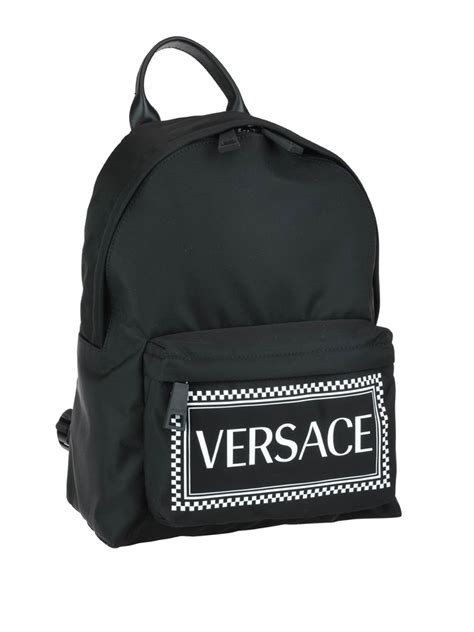 versace vintage logo leather backpack|versace backpacks for men.